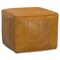 Morden Square Pouf Genuine Leather Chevron Ottoman Accent Seat